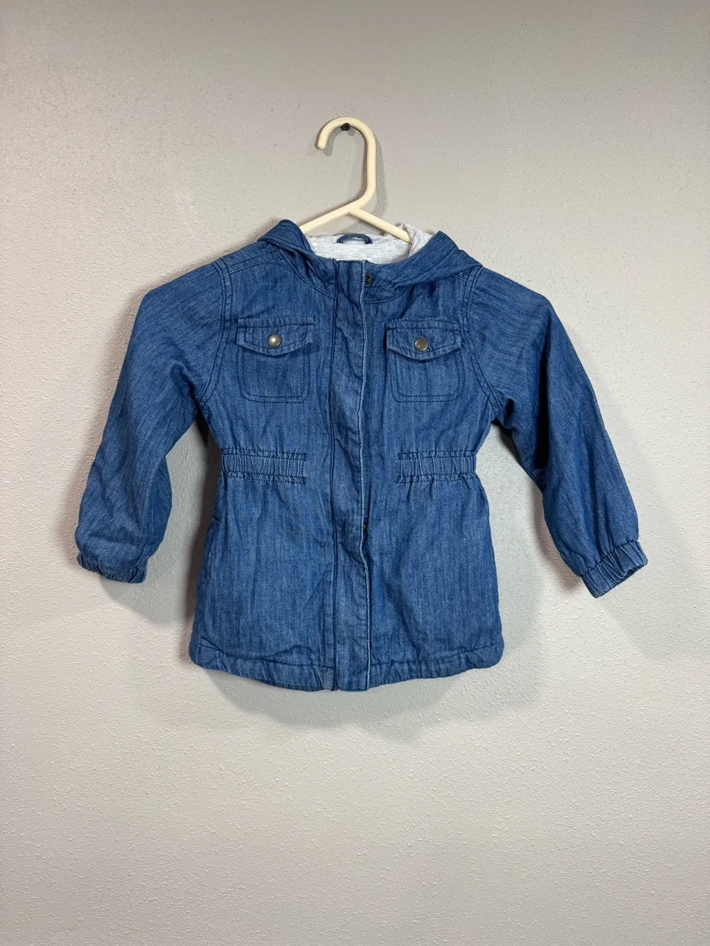 Old Navy Kids Blue Hooded Denim Jacket
